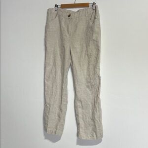 Chico's 100% Linen Women’s Beige Linen Chinos